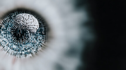 Digital brain illustration with circuit patterns and glowing data streams in a futuristic design