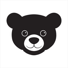  pretty teddy bear face silhouette vector