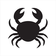 Flat vector illustration of a crab silhouette vector illustration