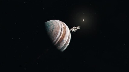 Extraterrestrial Visitor Entering Solar System as Seen From Behind in 4K Resolution - Powered by Adobe