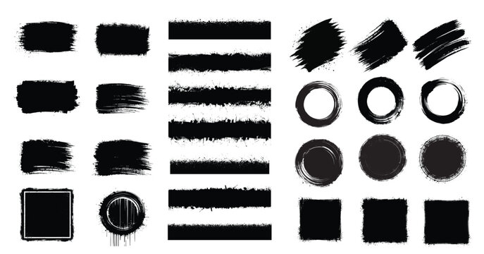 Grunge Brush Strokes and Frames Collection