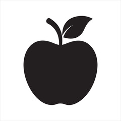 Apple silhouette vector on white background