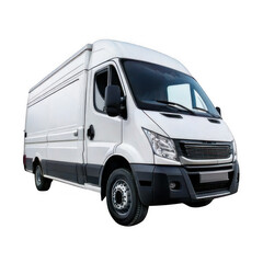 Naklejka premium White Cargo Van isolated on white background, no depth of field, sharp