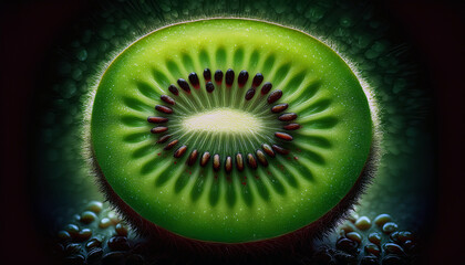 kiwi fruit slices plain background
