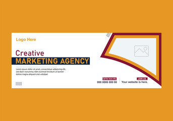 Creative Marketing Agency Banner Design: A professional banner design for a creative marketing agency, showcasing a clean layout with bold text, placeholders.