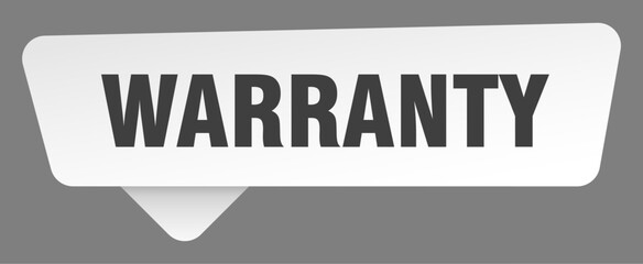 warranty sign. warranty white sticker isolated on gray background