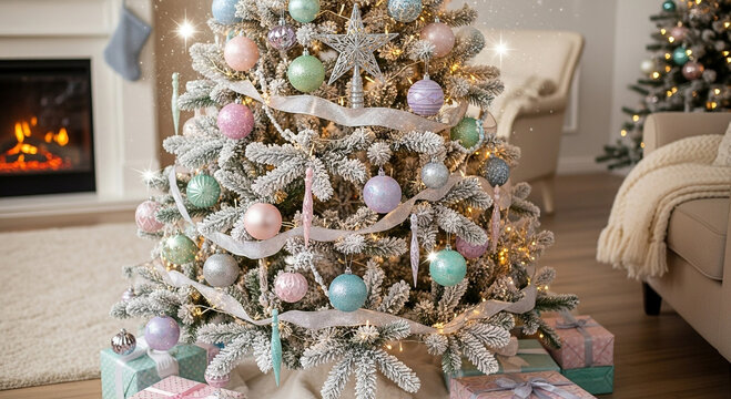 christmas tree in living room