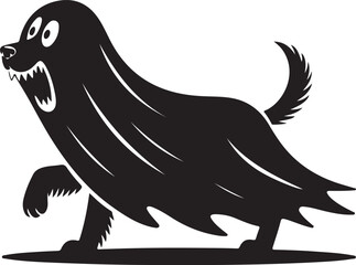 Halloween dog ghost sheet silhouette funny design