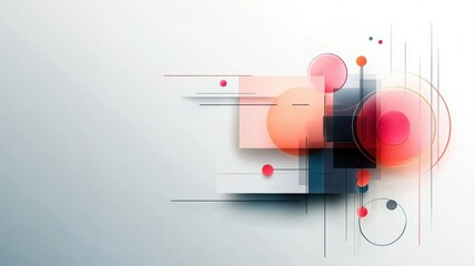 Abstract geometric design with circles and lines in muted colors  