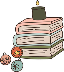 Winter Cozy Bookish Clipart