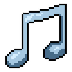 Fototapeta premium Pixel Art Icon - Single musical note