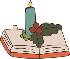 Winter Cozy Bookish Clipart