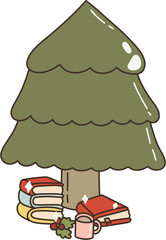 Winter Cozy Bookish Clipart