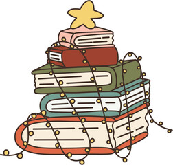 Winter Cozy Bookish Clipart