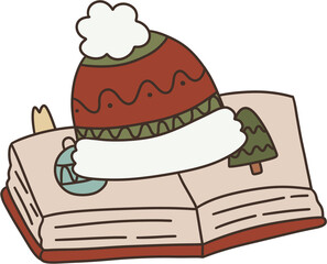 Winter Cozy Bookish Clipart