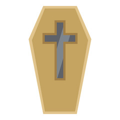 Obraz premium Vector Flat Color Icon - Wooden Coffin