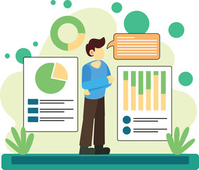Business dashboard analysis illustration