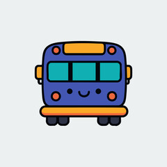 Adorable Blue And Orange Bus