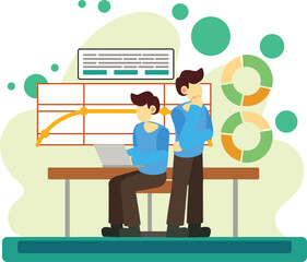 Business team report illustration