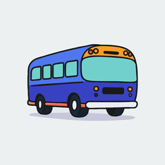 Cute Kawaii Bus Cartoon Vector