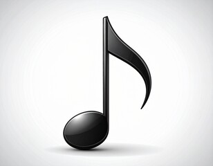 Simple black music note icon – clean vector flat style