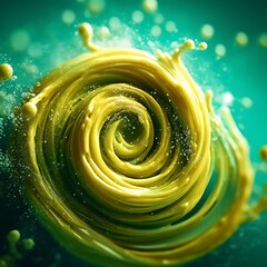 Whirlpool of Liquid Gold Abstract Art