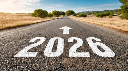 Illustration of the number "2026." New Year's concept. Numbers on an unusual background.