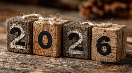 Illustration of the number "2026." New Year's concept. Numbers on an unusual background.