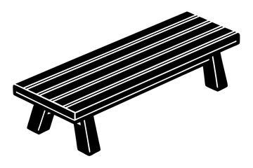 wooden bench on white background