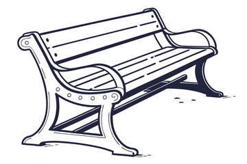 Illustration of a bench in the park