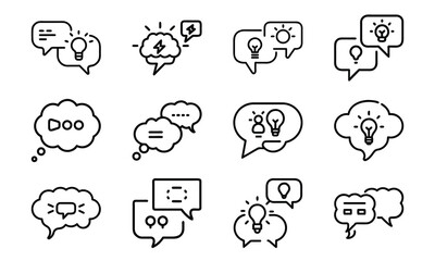Business Office Line Icons Set – Workplace, Communication, Project Management, Report, Team Meeting, Call Center, ID Card, File Document, Checklist, Strategy Presentation, Minimal Outline Vector Illus