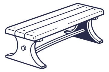 vector illustration of an old wooden bench