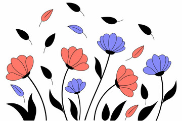 seamless background with tulips