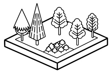 isometric flat vector trees and plant 