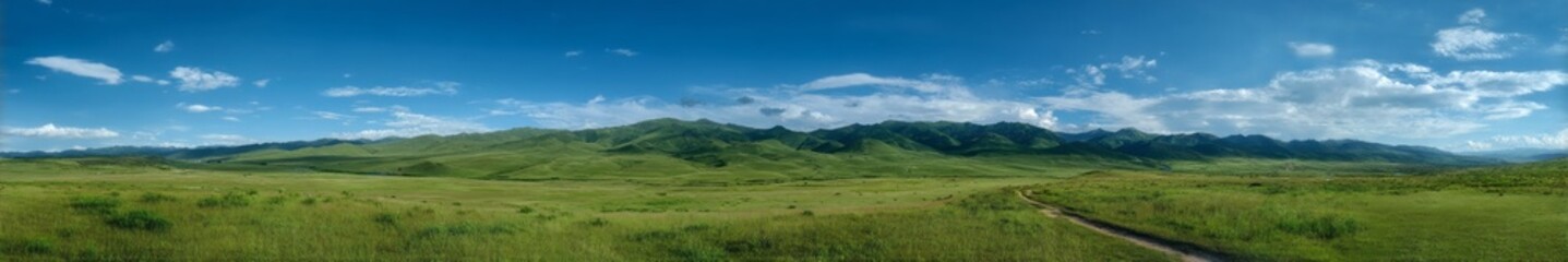 Obraz premium Vibrant nature landscape hillside panorama hdr hdri viewpoint lush environment