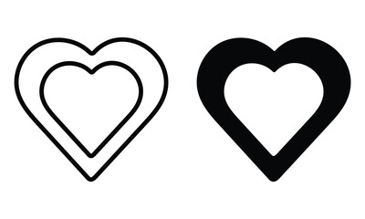 Dual Heart: A simple yet elegant representation of love and affection. Depicted in outline and filled forms, this graphic embodies the universal symbol of the heart.