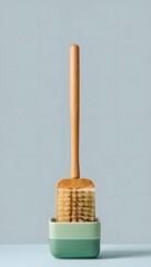 Wooden dish brush with holder kitchen cleaning tool in a minimalist style photo 90