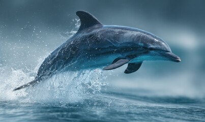 Dolphin Leaping from the Ocean - A Majestic Marine Moment.