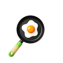 Fried egg in a pan on a black background breakfast concept