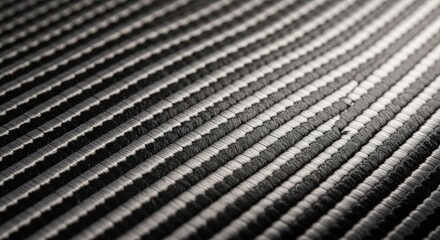 Diagonal Black and White Woven Fabric Texture.