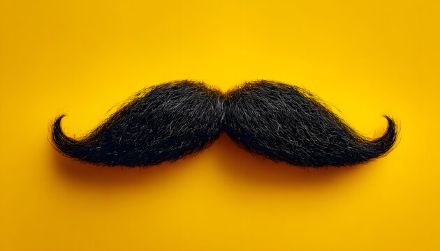 black mustache on yellow for no shave november