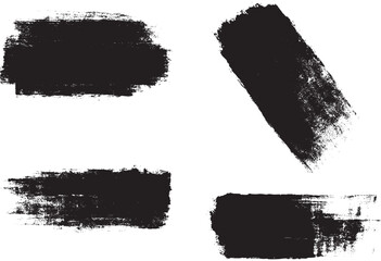 Set of rolled ink stroke brushes. High quality full page brushes texture.