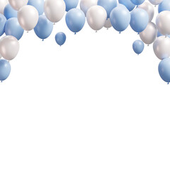 Baby Blue and White Balloons