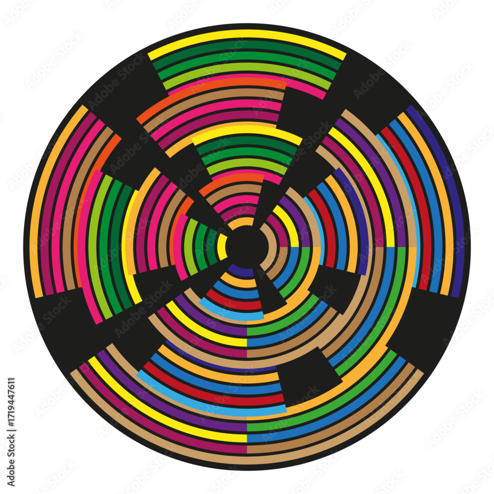 Poster abstract spiral pattern. radial line circles. colorful dynamic illustration. vector geometry design.