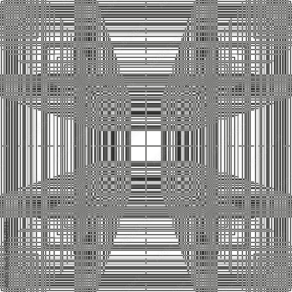 Poster abstract chaotic pattern. geometric striped surface. intersecting line design. vector monochrome bac