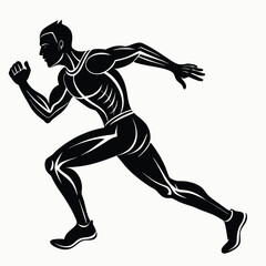 silhouette of a man running