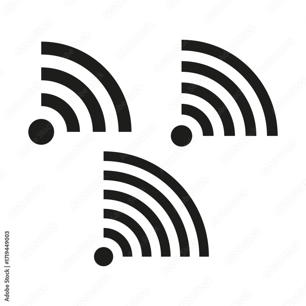 Poster wi fi signal icons. wireless network symbol. strong connection element. vector internet illustration