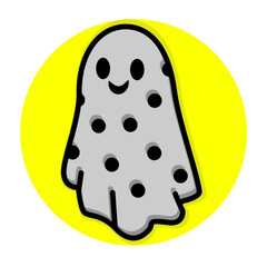 Cute ghost covered in dots
