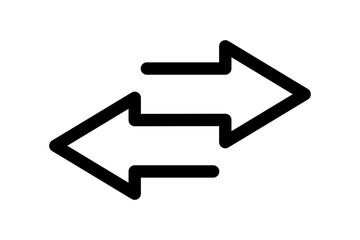 Two opposing arrows, one pointing right and the other pointing left, isolated on transparent background