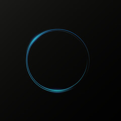 Neon magic circle.Futuristic light circle for background.Light frame.Vector.Magic portal.	